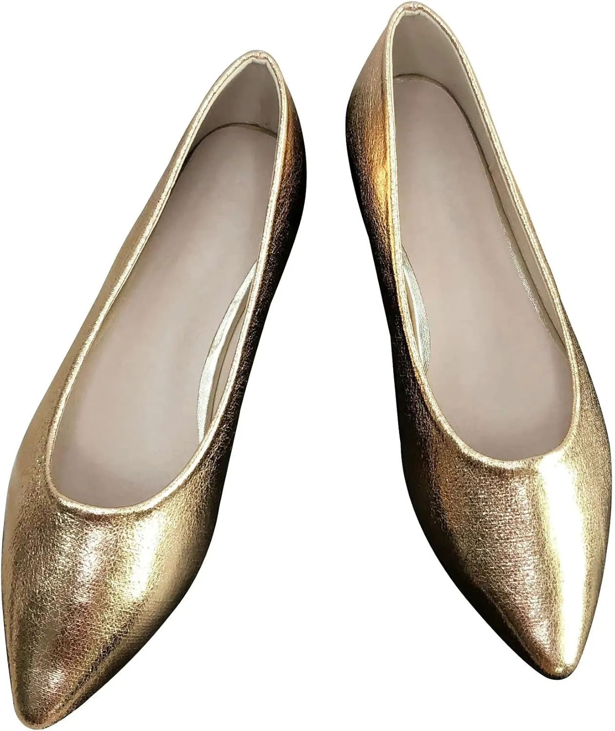 SAILING LU Women's Ballet Flats Black PU Leather Dress Shoes Rhinestone Wedding Glitter Comfortable Pointed Toe Slip on Loafers