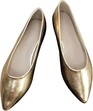 SAILING LU Women's Ballet Flats Black PU Leather Dress Shoes Rhinestone Wedding Glitter Comfortable Pointed Toe Slip on Loafers