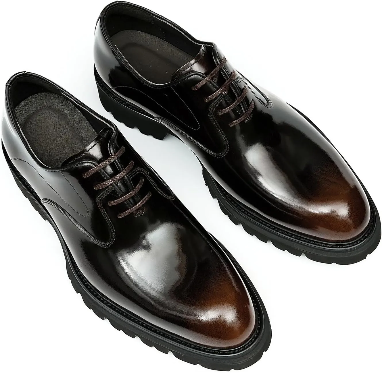 Santimon Men's Oxfords Black Formal Dress Business Shoes Comfort Leather Pionted Toe Derby Casual Shoes for Men