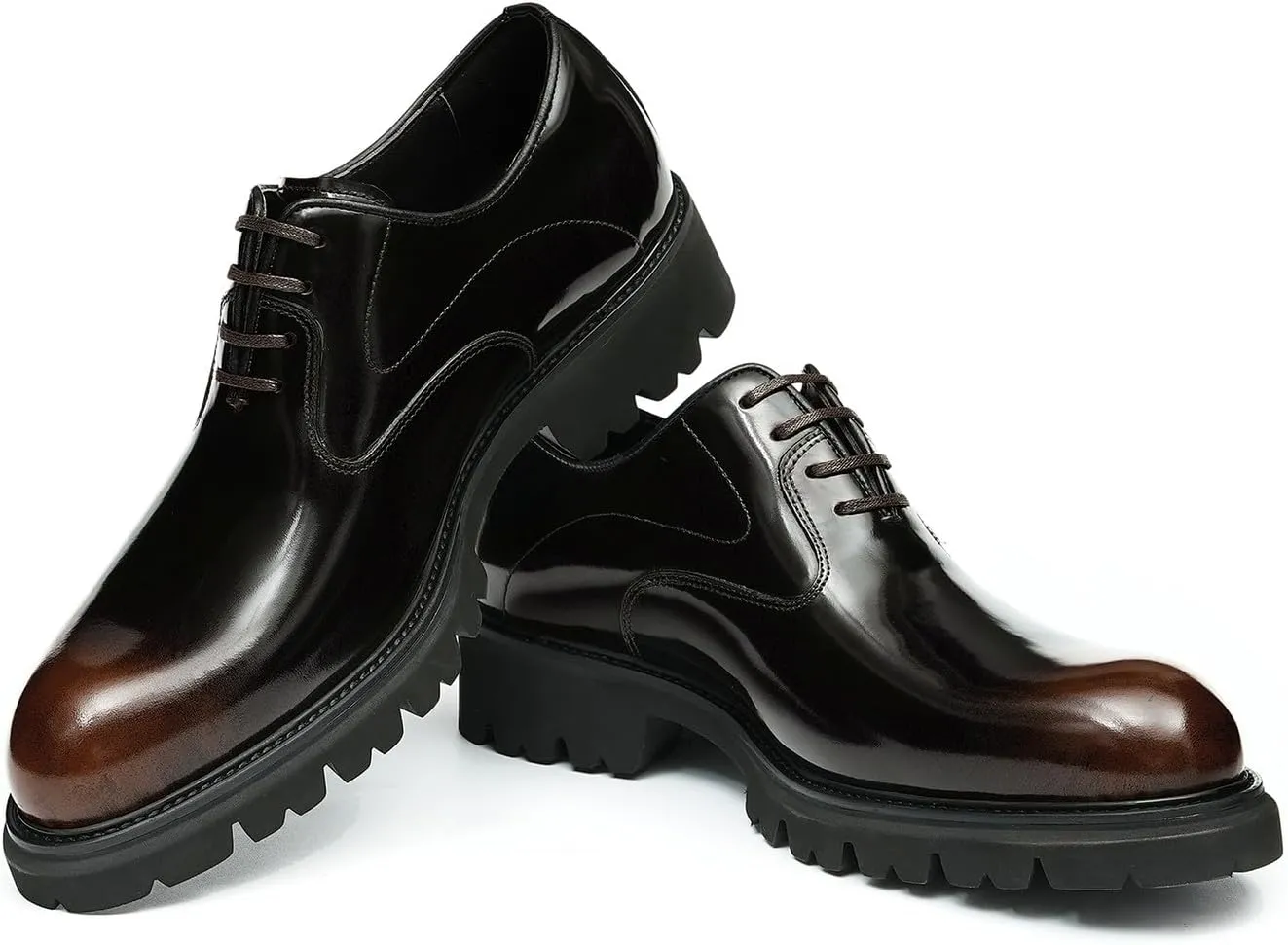 Santimon Men's Oxfords Black Formal Dress Business Shoes Comfort Leather Pionted Toe Derby Casual Shoes for Men