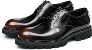 Santimon Men's Oxfords Black Formal Dress Business Shoes Comfort Leather Pionted Toe Derby Casual Shoes for Men