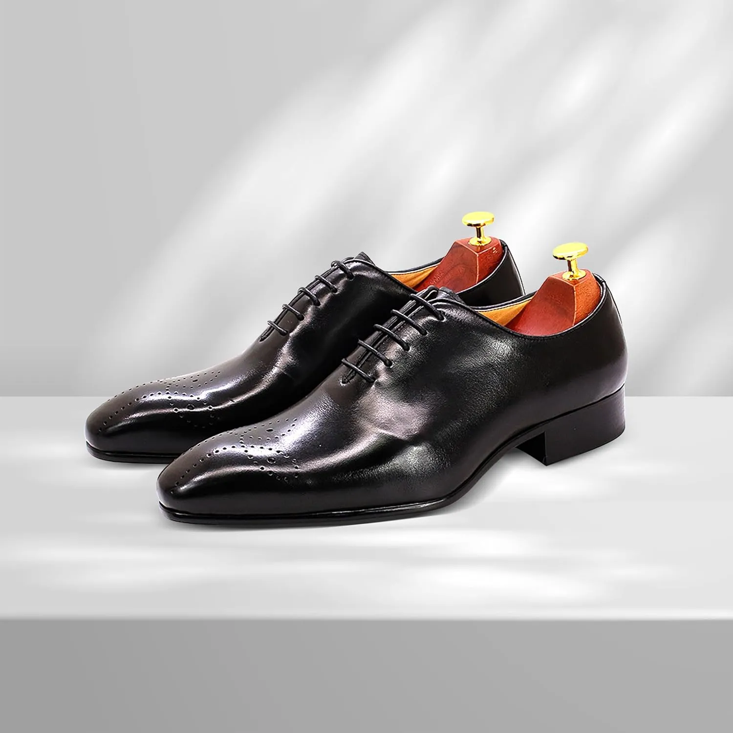 Santimon Mens Oxfords Formal Dress Genuine Leather Handmade Derby Casual Brogues Oxfords Tuxedo Fashion Walking Shoes for Men