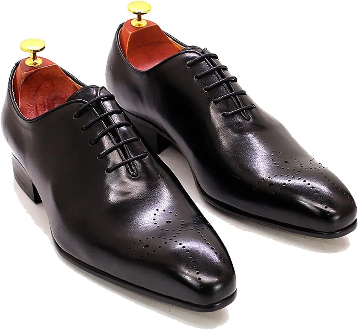 Santimon Mens Oxfords Formal Dress Genuine Leather Handmade Derby Casual Brogues Oxfords Tuxedo Fashion Walking Shoes for Men