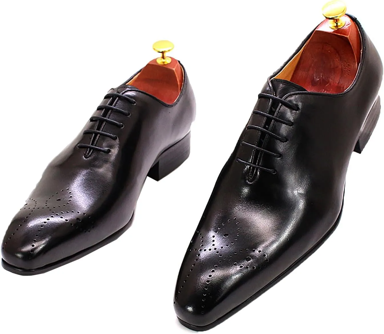 Santimon Mens Oxfords Formal Dress Genuine Leather Handmade Derby Casual Brogues Oxfords Tuxedo Fashion Walking Shoes for Men