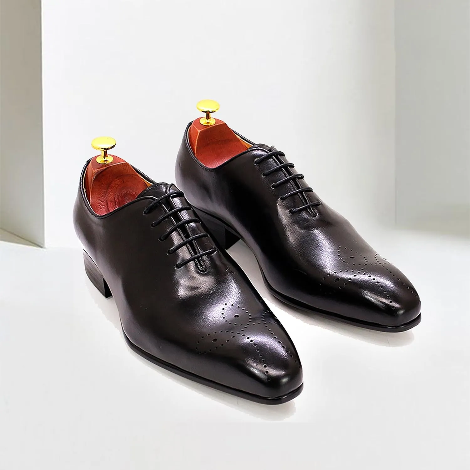 Santimon Mens Oxfords Formal Dress Genuine Leather Handmade Derby Casual Brogues Oxfords Tuxedo Fashion Walking Shoes for Men