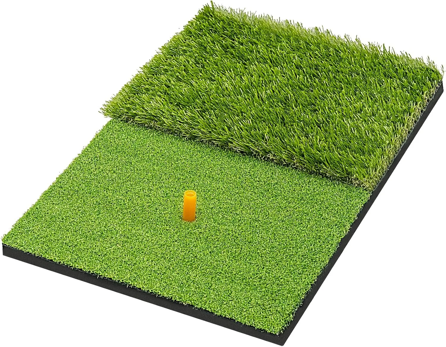 SAPLIZE Foldable Heavy-Duty Golf Hitting Mat, Practice Mat with 10mm EVA Rubber Backing, Larger Size for Indoor/Outdoor Swing and Chipping Practice, Anti-Deformation