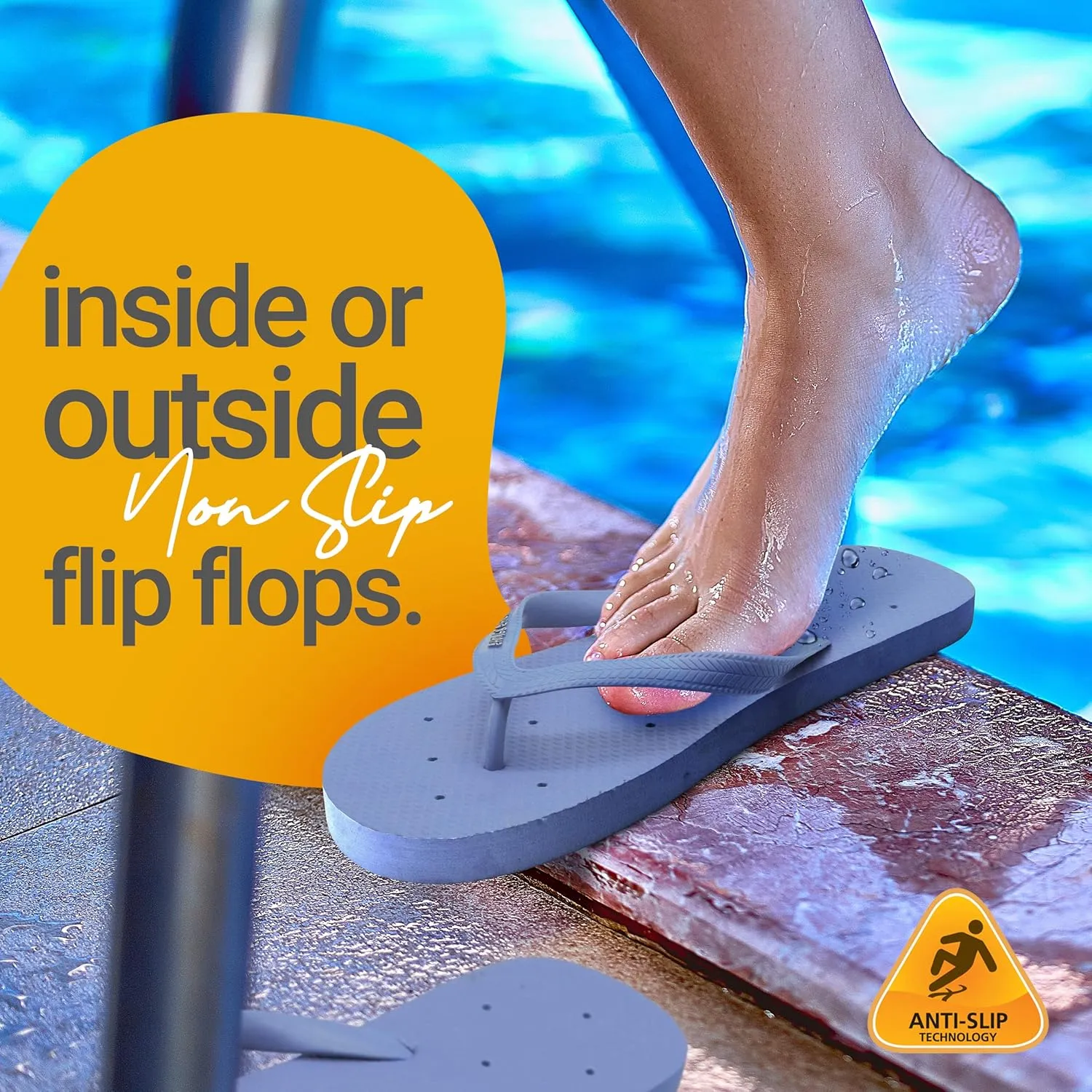Shower Shoez Women's Non-Slip Pool Dorm Water Sandals Flip Flops