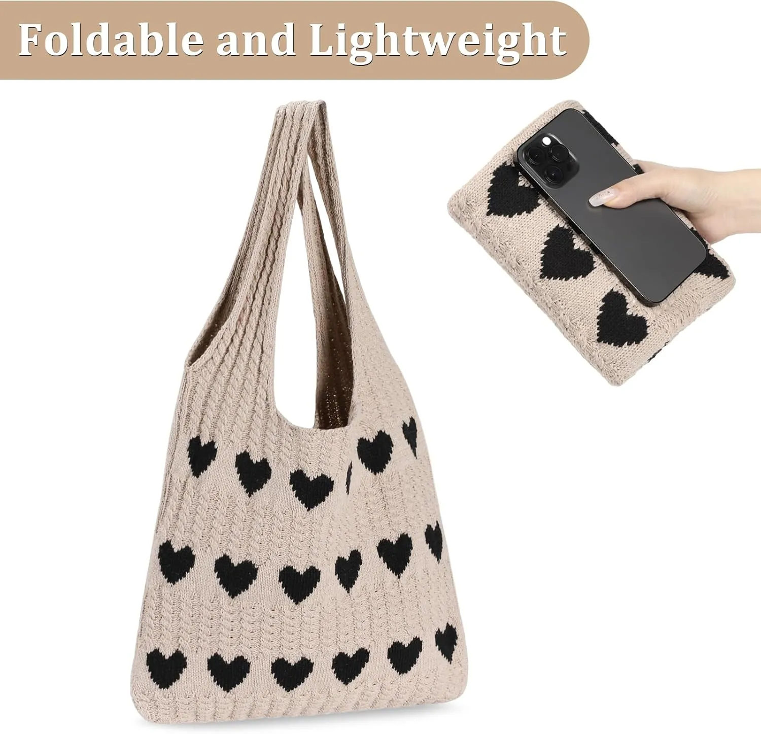 Sightor Crochet Tote Bag, Mesh Beach Bag Knit Summer Hobo Bag Vacation Boho Tote Bag for Women