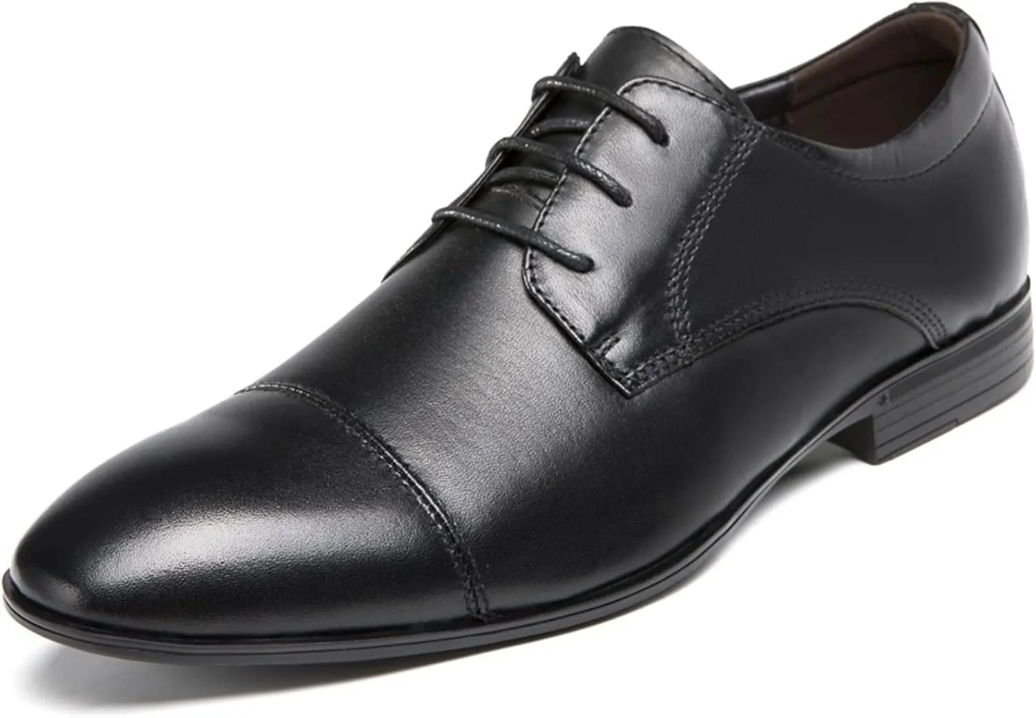 Single Season Formal Shoes for Men Lace Up Crocodile Print Derby Shoes Round Cap Toe Leather Rubber Sole Non Slip Block Heel Classic Very Popular Among Young People