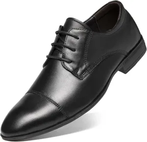 Single Season Formal Shoes for Men Lace Up Crocodile Print Derby Shoes Round Cap Toe Leather Rubber Sole Non Slip Block Heel Classic Very Popular Among Young People