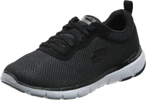 Skechers Women's Flex Appeal 3.0-go Forward Sneaker, Black/White, 8.5 M US