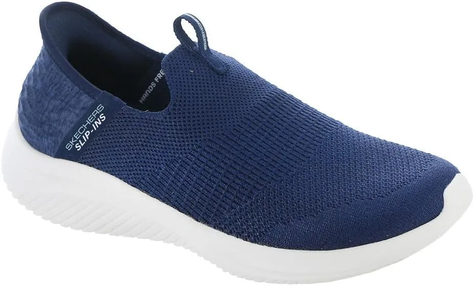 Skechers Women's Hands Free Slip Ins Ultra Flex 3.0 Smooth Step Sneaker, Navy, 11