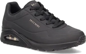 Skechers womens Skecher Street Women's Uno - Stand on Air Sneaker, Black/Black, 5 Wide US