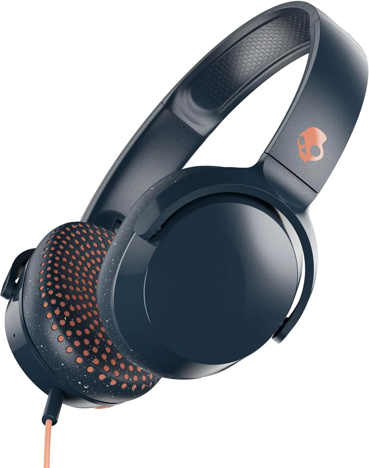 Skullcandy Riff On-Ear Wired Headphones, Convenient for Travel with 3.5mm Plug, Built-In Microphone, Foldable Lightweight Comfortable Design, Durable Headband - Blue/Sunset