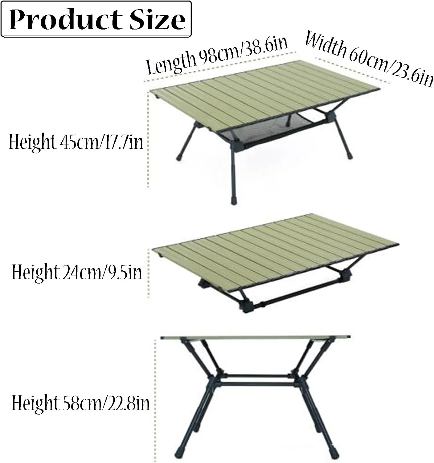 SOBOUR Camping Table with Storage Aluminum Camping Table Roll Up Tables for Camping with Carry Bag Multi-Purpose for Camping Hiking