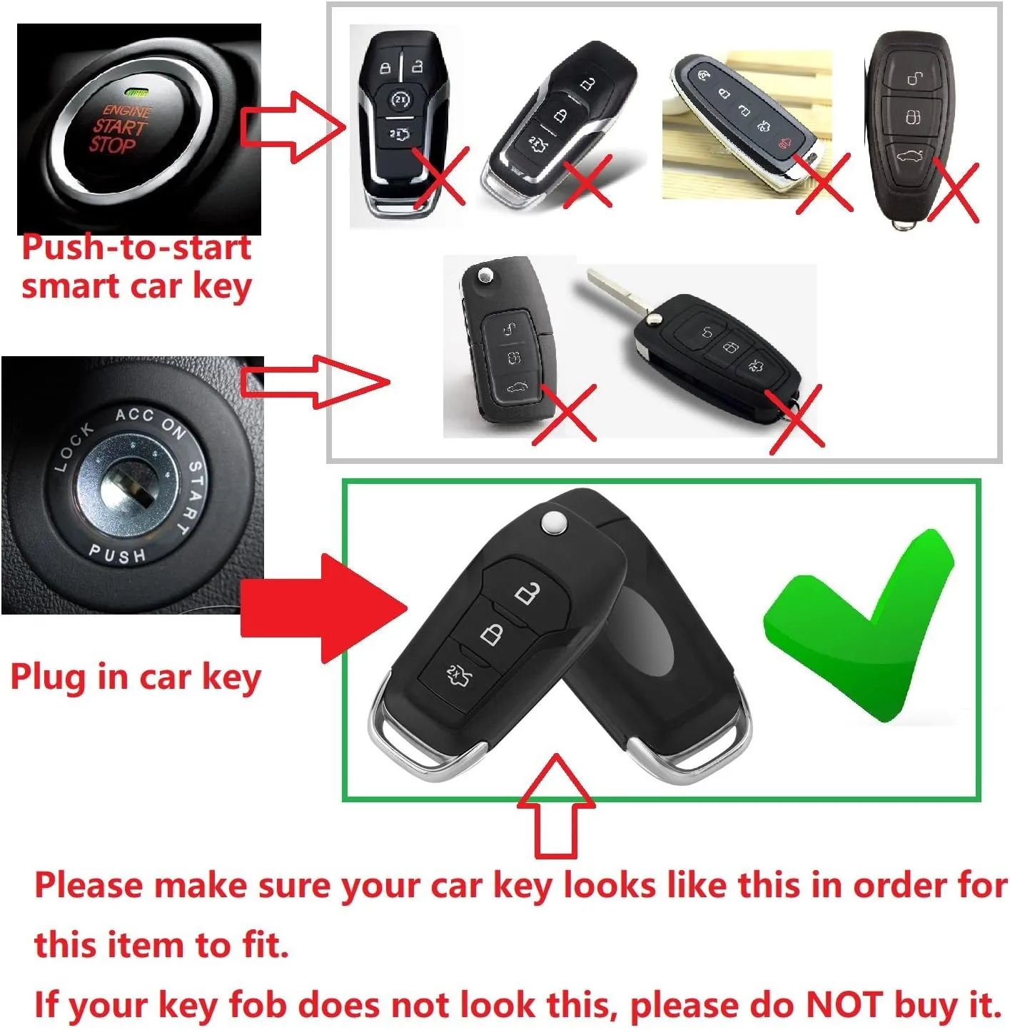 Soft TPU Case Protector Key Fob Cover for Ford EcoSport Escort Explorer F-150 F-250 F-350 F-450 F-550 Super Duty Mondeo Ranger Titanium Flip Car Key Shell - Glossy Red - Metal Keychain