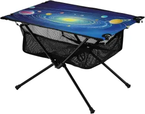 Solar System Painting Beach Camping Table, Easy Fold-Up Design & Portable with Carry Bag – Ideal for Outdoor BBQ, Picnic, Campsites