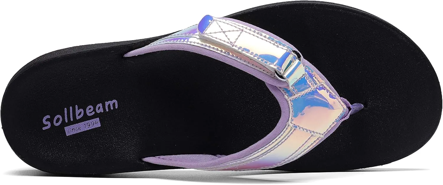SOLLBEAM Womens Original Orthotic Comfort Thong Style Flip Flops Sandals With Arch Support Heel Cup
