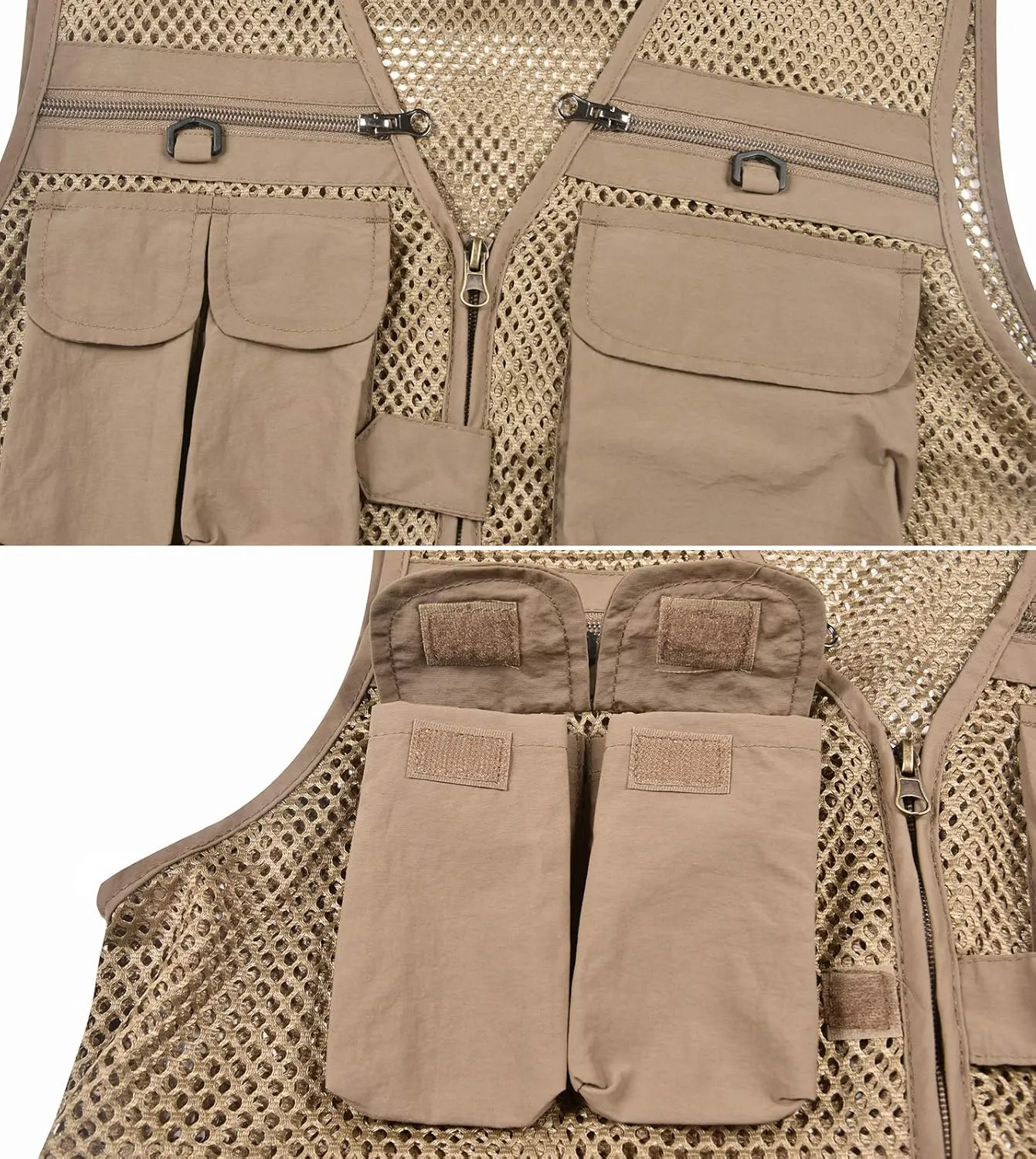 Spanye Mens Fishing Hunting Vest Outdoor Travel Utility Vest Tactical Work Jacket Multi Pocket