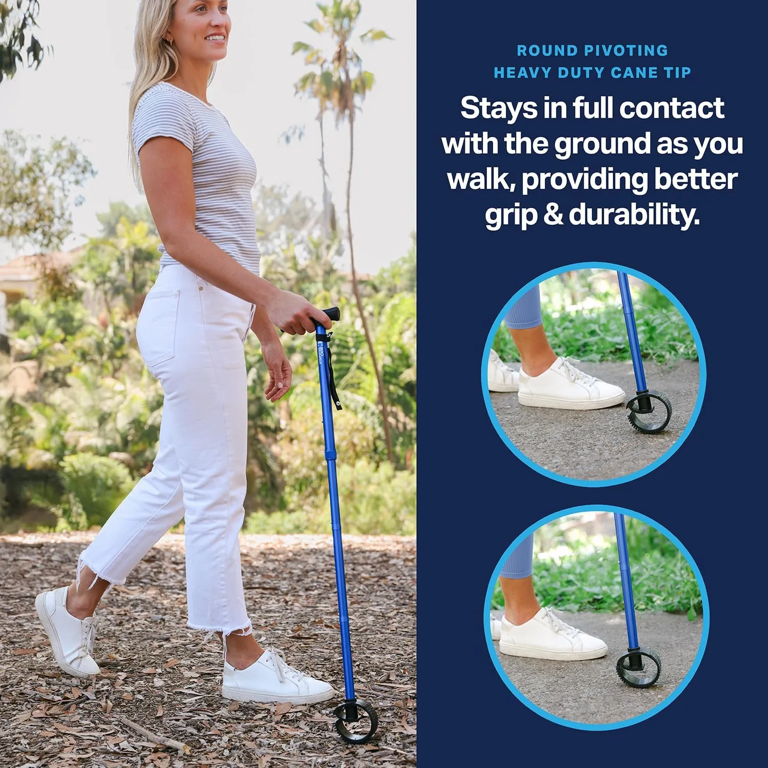 Stepwise Walking Cane for Men & Women, Foldable, Adjustable, Collapsible Walking Canes, Walking Sticks, Folding Canes for Seniors & Adults, Heavy Duty, Made in The USA