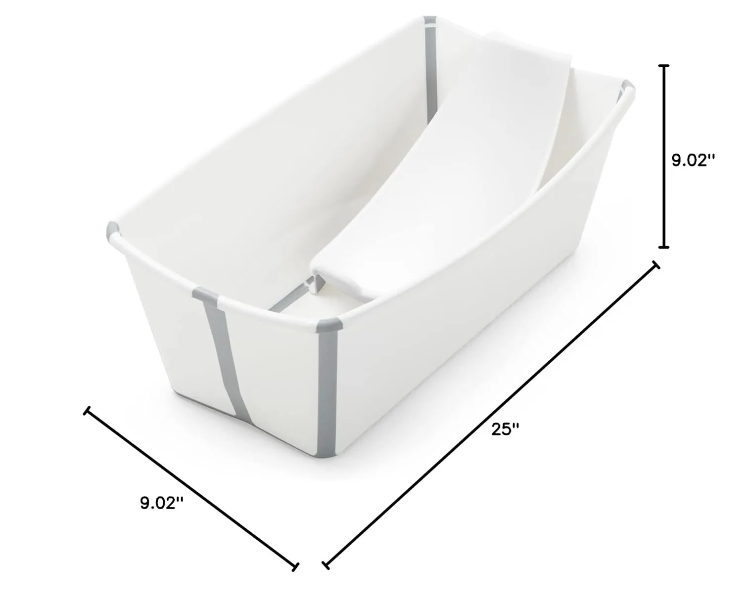 Stokke Flexi Bath Bundle, White - Foldable Baby Bathtub   Newborn Support - Durable & Easy to Store - Convenient to Use at Home or Traveling - Best for Newborns & Babies Up to 48 Months