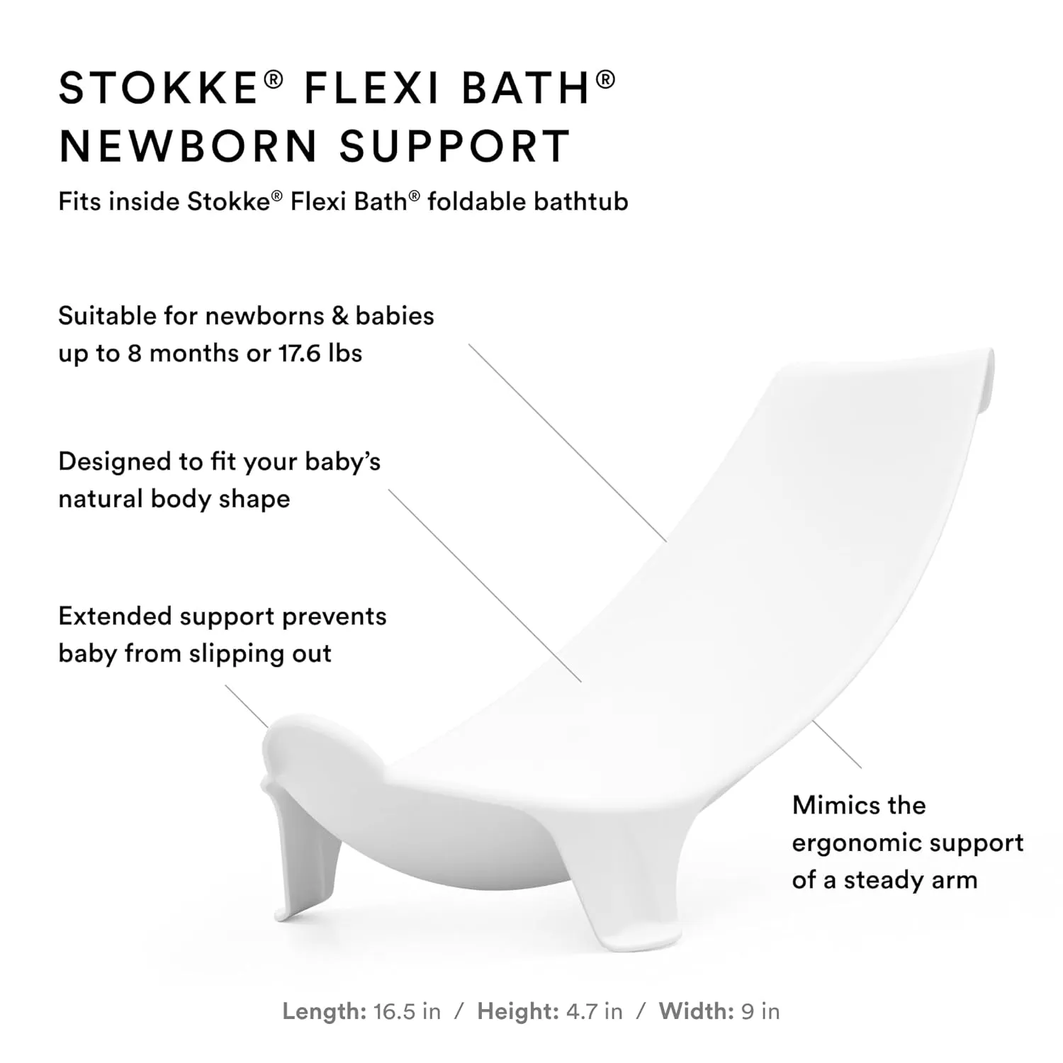 Stokke Flexi Bath Bundle, White - Foldable Baby Bathtub   Newborn Support - Durable & Easy to Store - Convenient to Use at Home or Traveling - Best for Newborns & Babies Up to 48 Months
