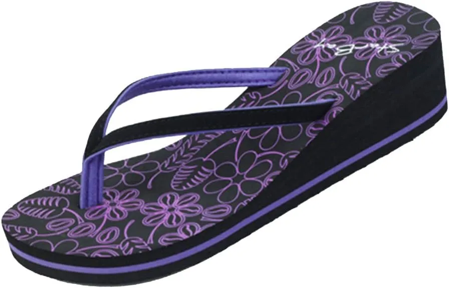 Sunville Women's Wedge Canvas Thong Sandal