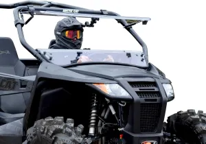 SuperATV Heavy-Duty Scratch Resistant Flip Windshield for 2014  Arctic Cat Wildcat Trail, Made of 1/4" Thick Polycarbonate 250x Stronger than Glass and 250x Stronger than Acrylic, USA Made