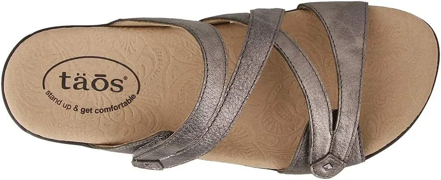 Taos Double U Premium Leather Women's Sandal - Stylish Adjustable Strap Design with Arch Support, Cooling Gel Padding for All-Day Enjoyment and Walking Comfort