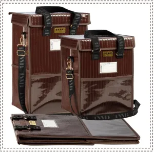 The Wig Bag - Travel Wig Case, Opens Full Size, Folds Flat, Chestnut Brown, Medium, 16" Tall