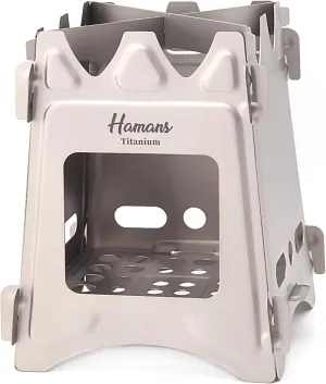 Titanium Wood Burning Stove, Camping Stove, Foldable Titanium Portable Backpacking Stove for Outdoor Camping Picnic BBQ