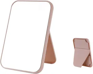 Travel Makeup Mirror Household Makeup Mirror Desktop Foldable Standing High-Definition Makeup Mirror Portable Square Makeup Mirror Desktop Vanity Mirror