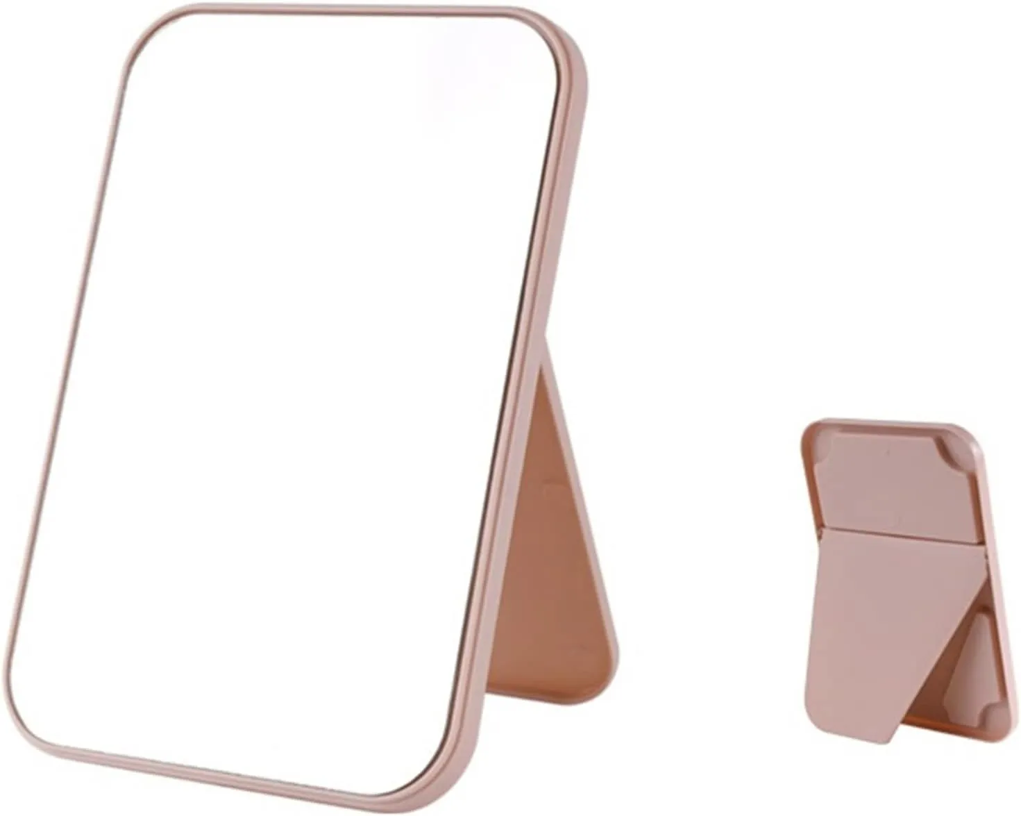 Travel Makeup Mirror Household Makeup Mirror Desktop Foldable Standing High-Definition Makeup Mirror Portable Square Makeup Mirror Desktop Vanity Mirror