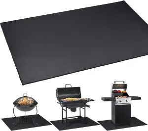 Under BBQ Grill Mat for Outdoor Charcoal, Flat Top, Smokers, Gas Grills 65×39 Inch. Fireproof Mat Protector Deck Patio Grass.Indoor Fireplace Mat Prevents Ember Damage Wood Floor,Fire Pit Mat
