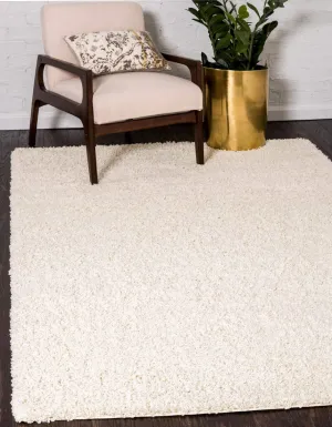 Unique Loom Solid Shag Collection Area Rug (8' x 11' Rectangle, Pure Ivory)