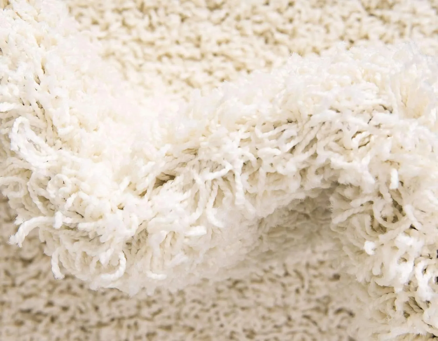 Unique Loom Solid Shag Collection Area Rug (8' x 11' Rectangle, Pure Ivory)