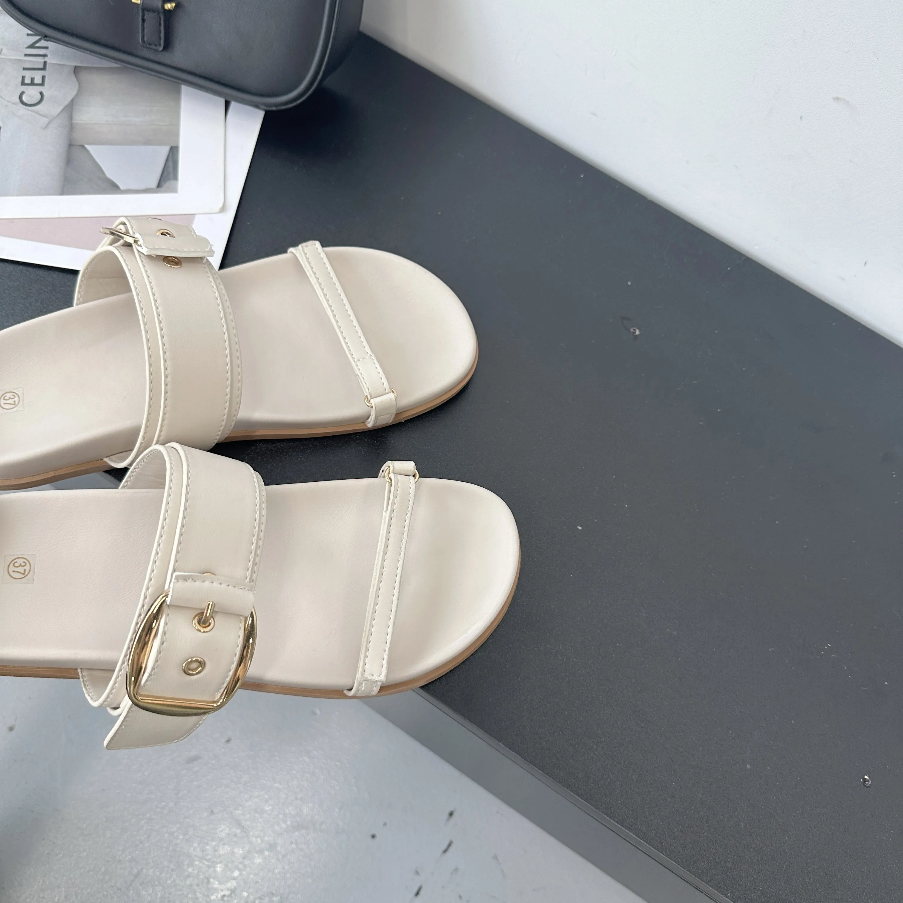 Urban Chic Buckle Slides