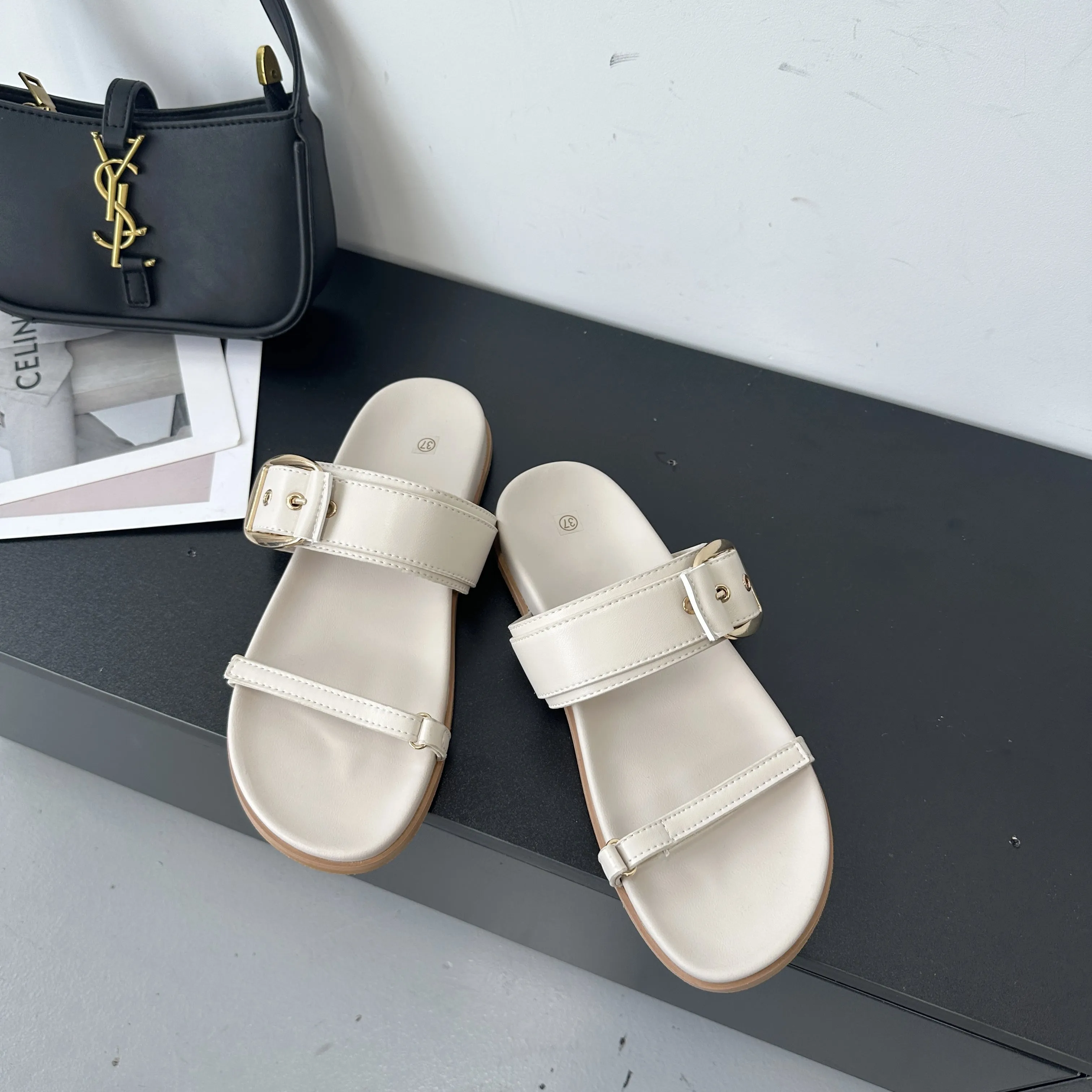 Urban Chic Buckle Slides