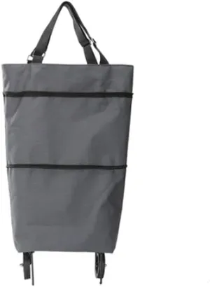 Utility Shopping Cart Dual-Purpose Shopping Cart Oxford Cloth Portable Foldable Pull Bag for Grocery Shopping (40 * 62 * 26cm/Gray) Portable Grocery Cart to Save Space (Color : Gray)