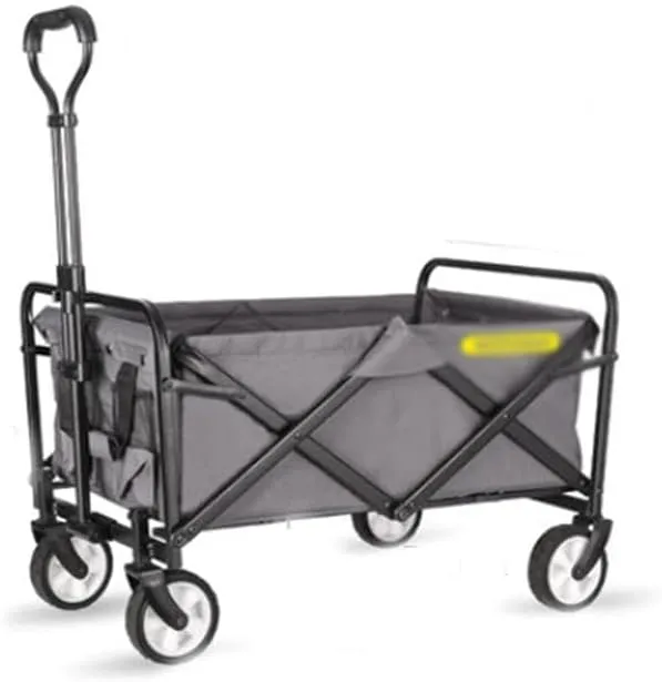 Utility Shopping Cart Foldable Shopping Trolley Steel Heavy Duty Practical Trolley with Telescopic Handle and Universal Wheels Suitable for Picnic Garden Portable Grocery Cart to Save Space