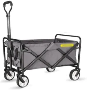 Utility Shopping Cart Foldable Shopping Trolley Steel Heavy Duty Practical Trolley with Telescopic Handle and Universal Wheels Suitable for Picnic Garden Portable Grocery Cart to Save Space