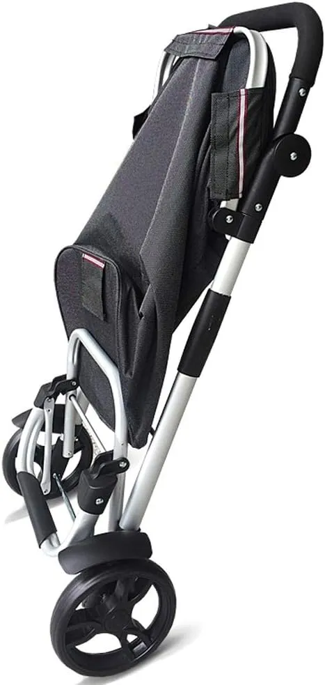 Utility Shopping Cart Shopping Trolley Aluminum Frame Foldable Grocery Store Trolley with Fabric Bag Bearing Wheel Portable Shopping Trolley 17.7*13.7*36.4 Inch Portable Grocery Cart to Save Space