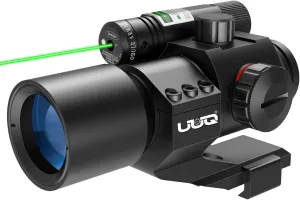 UUQ 1X30 4 MOA Green Red Dot Sight with Green Laser, Picatinny Cantilever PEPR Mount