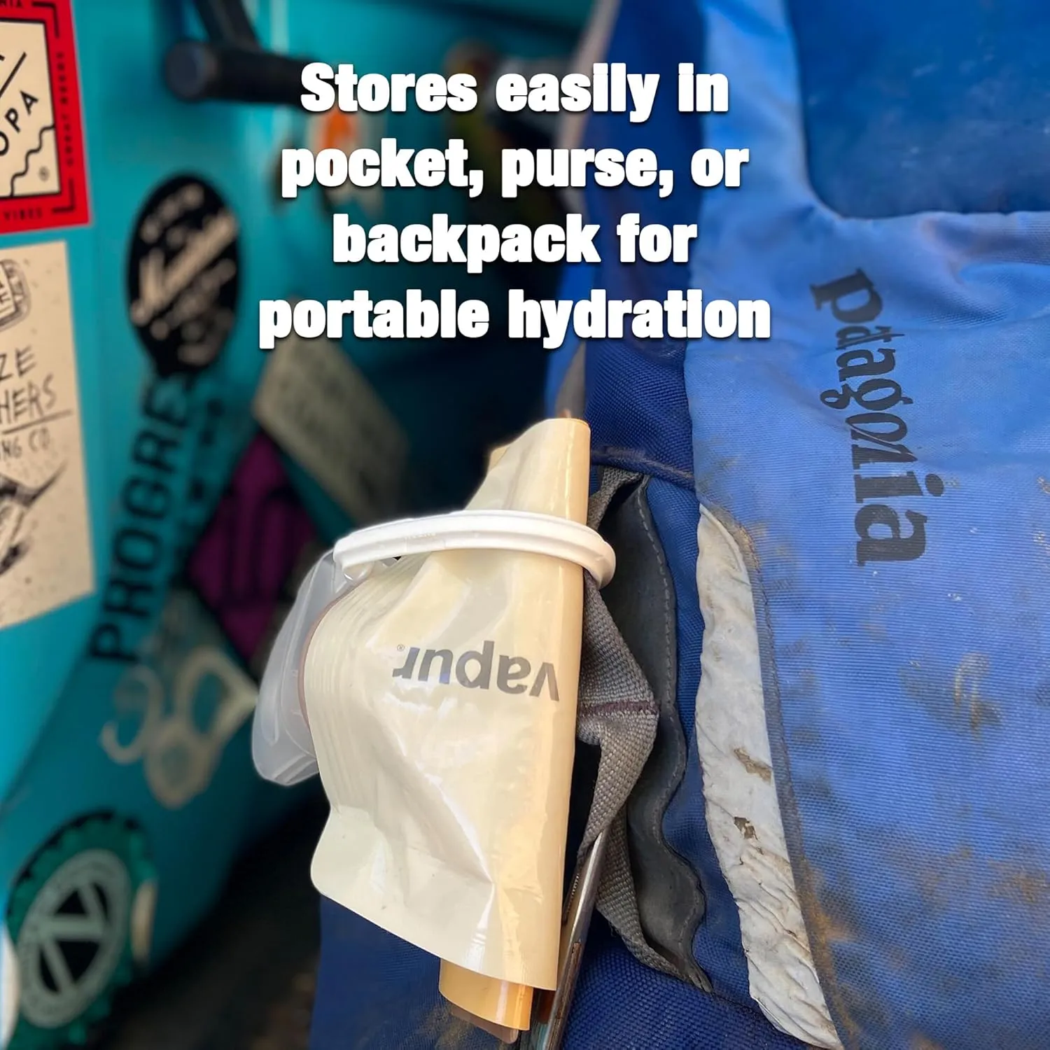 Vapur Collapsible Water Bottle With Carabiner, Compact Bottle Folds Flat For Hydration On The Go, Ideal for Traveling, Hiking or Camping, 23 Ounce, Olive, Pack of 1