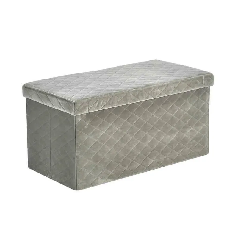 Velvet Fabric Storage Box in Grey