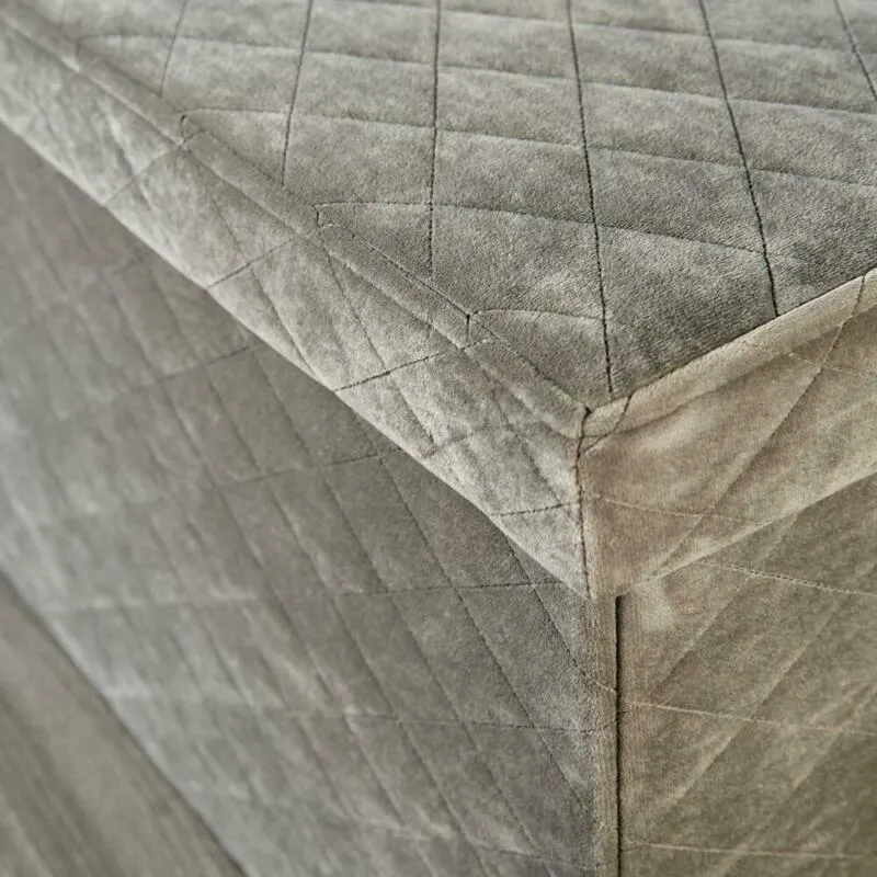 Velvet Fabric Storage Box in Grey