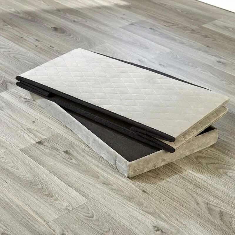 Velvet Fabric Storage Box in Grey
