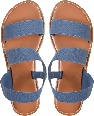 Verdusa Women's Flat Sandals Slip On Summer Open Toe Braided Slingback Shoes