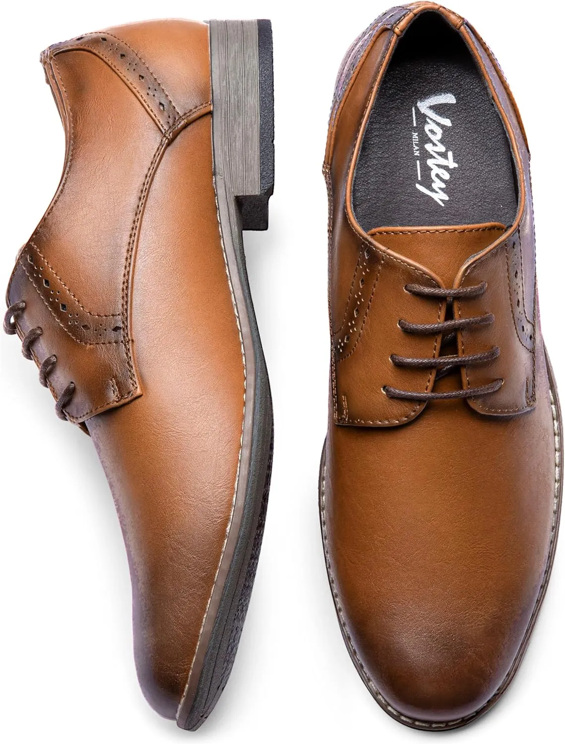 Vostey Men's Dress Shoes Formal Oxford Shoes Classic Lace Up Derby Shoes