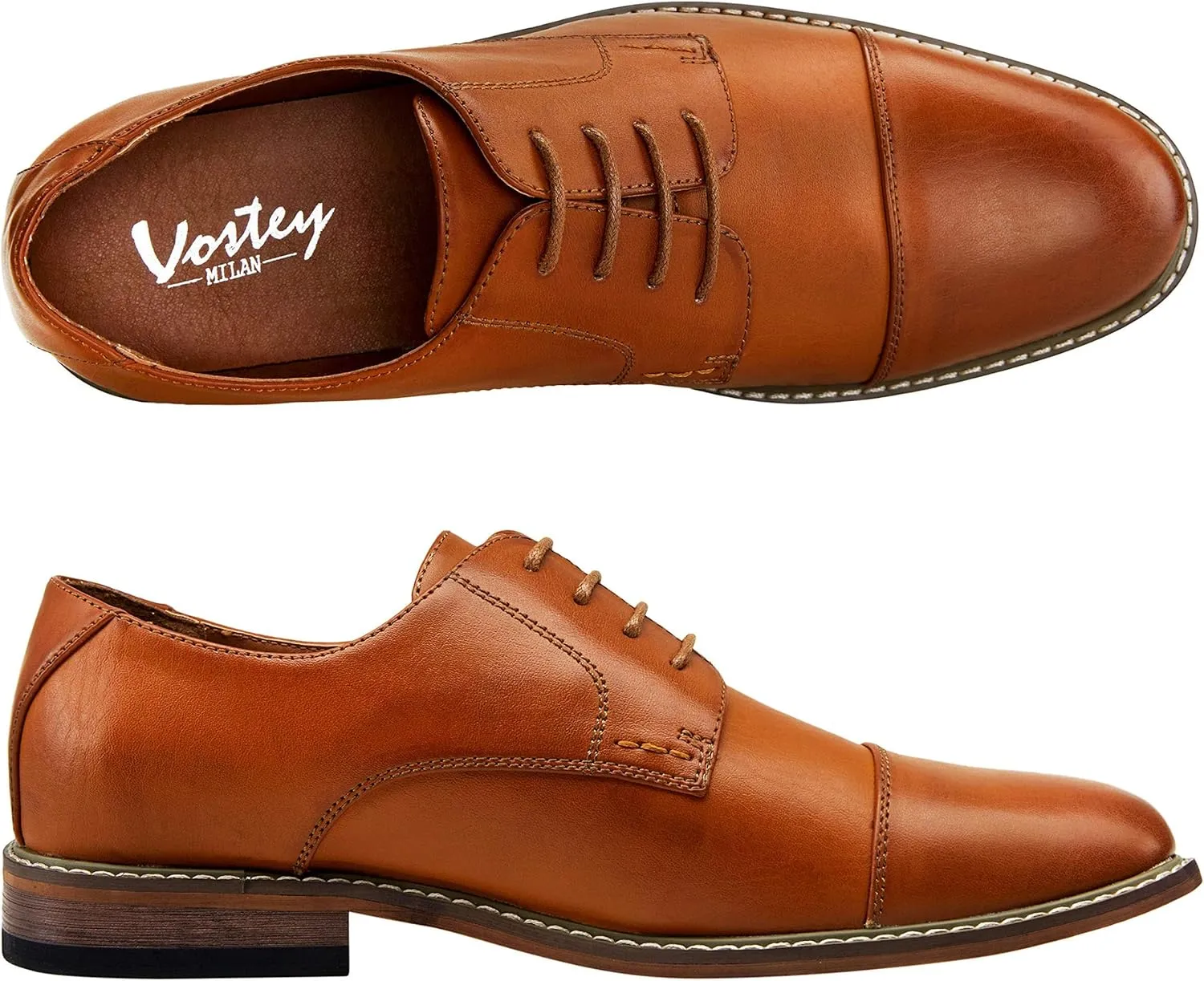 Vostey Men's Dress Shoes Oxford Shoes Formal Dress Shoes for Men Business Derby Shoes